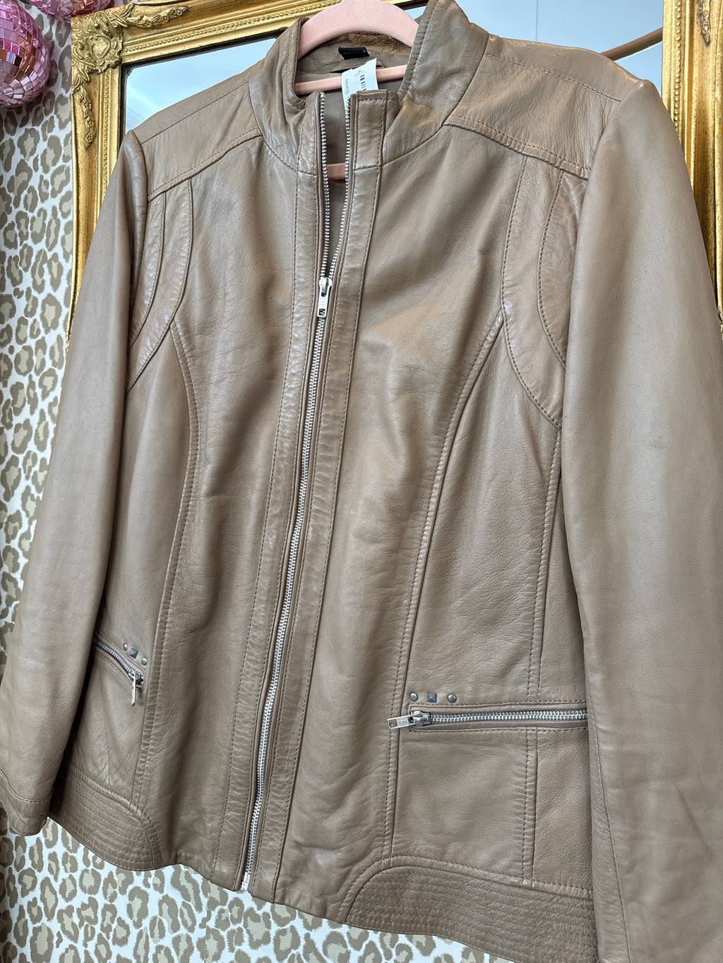 Vintage jas leer maat XL