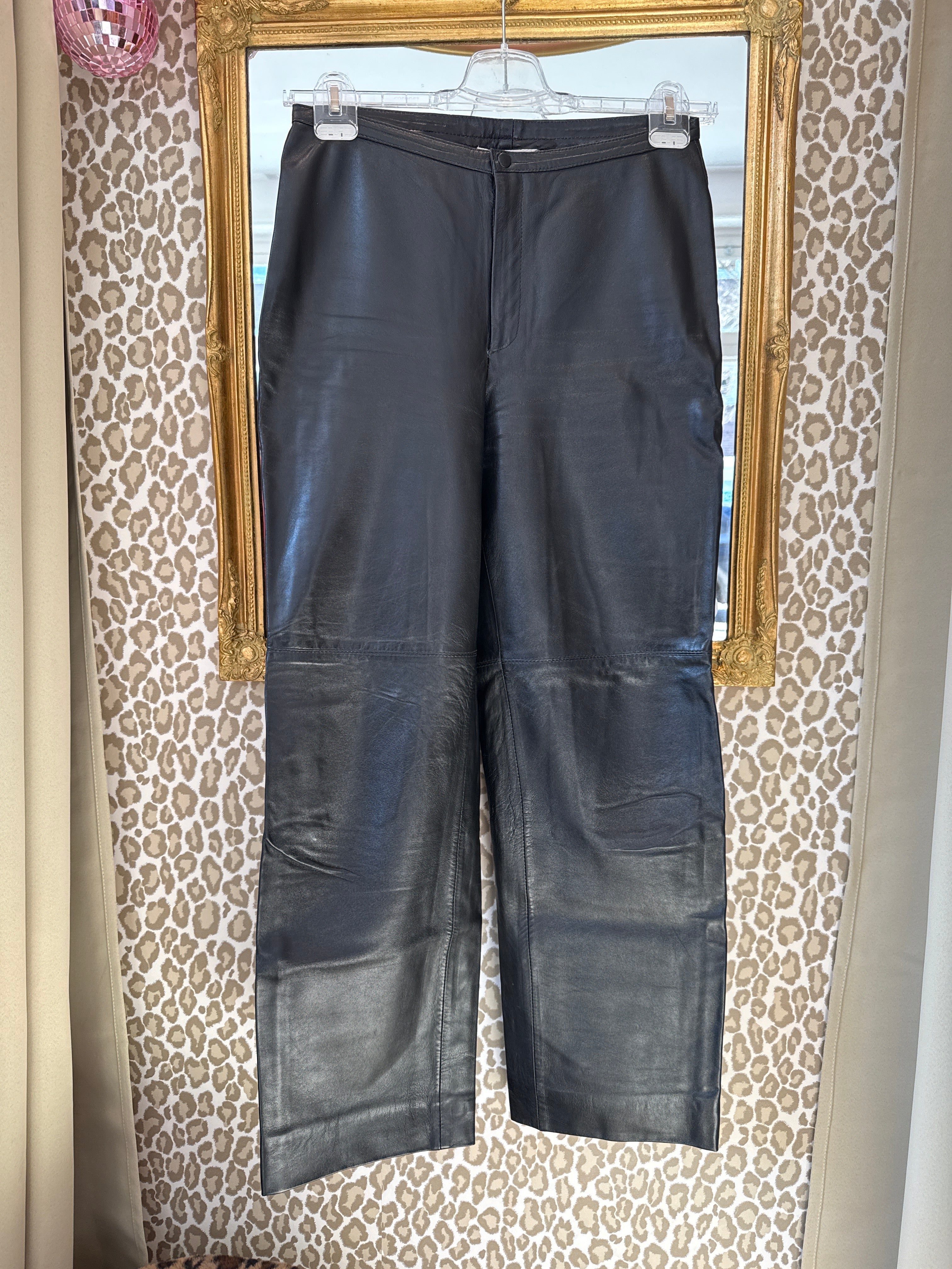Vintage broek leer maat M