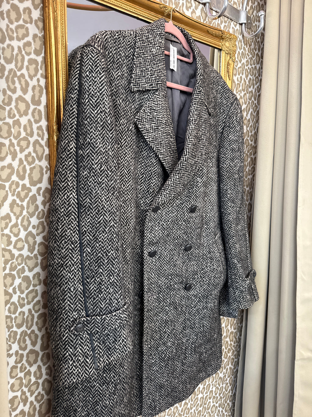 Vintage wollen jas maat L