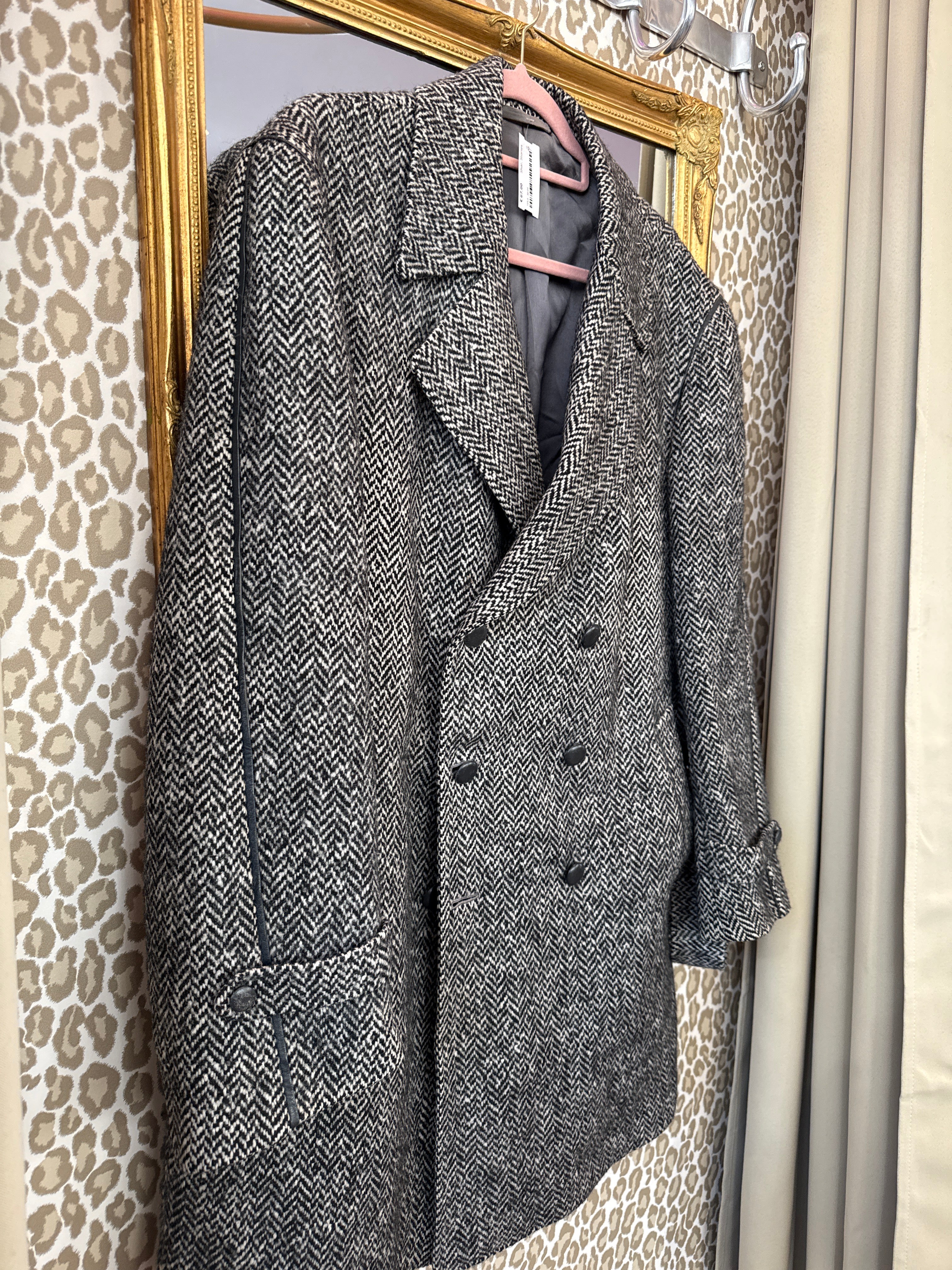 Vintage wollen jas maat L