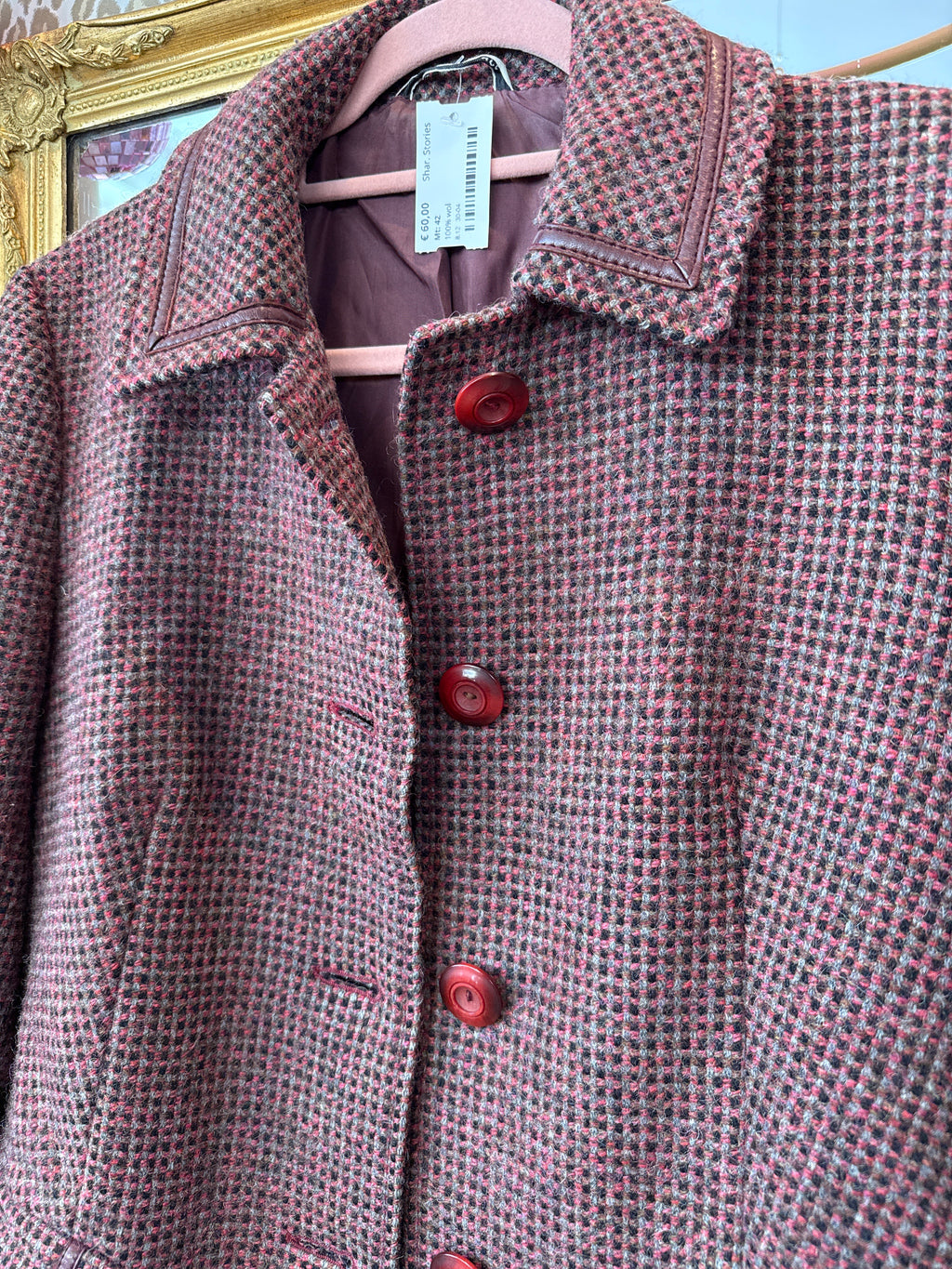 Wollen jas vintage maat M/L