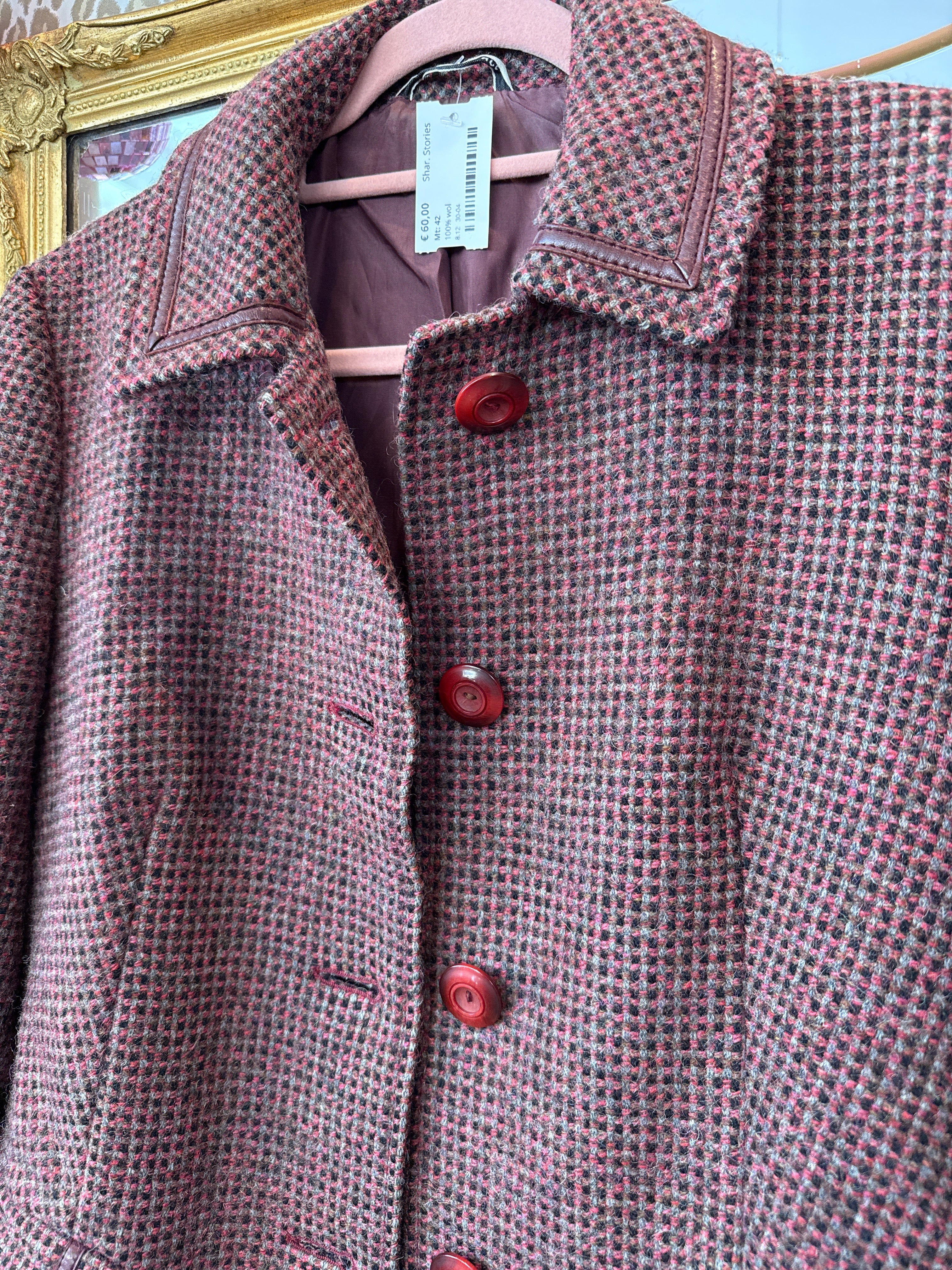 Wollen jas vintage maat M/L