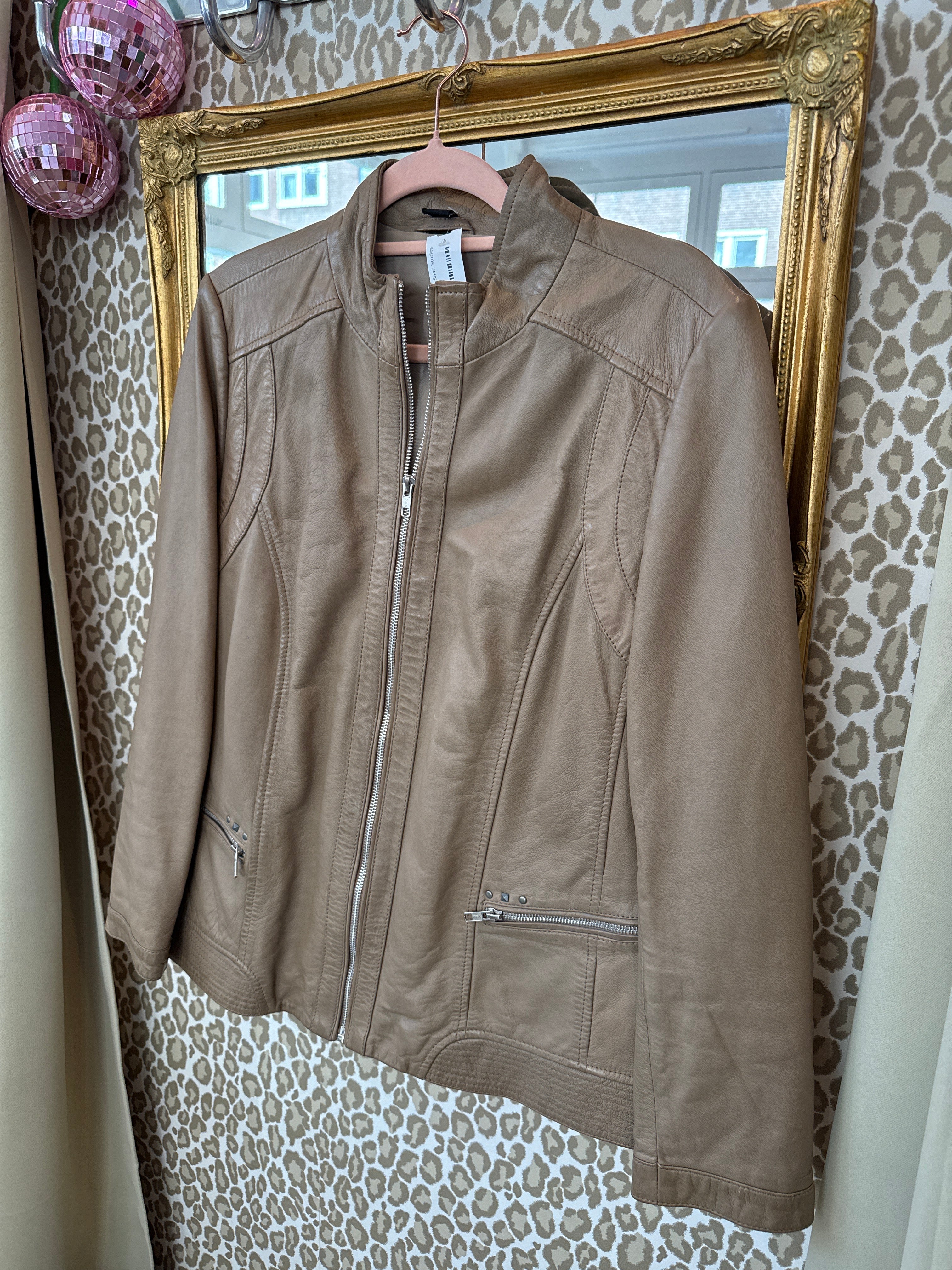 Vintage jas leer maat XL