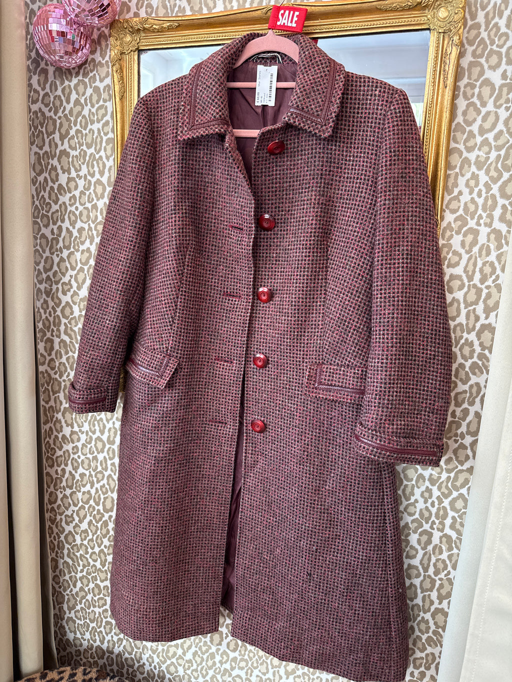 Wollen jas vintage maat M/L