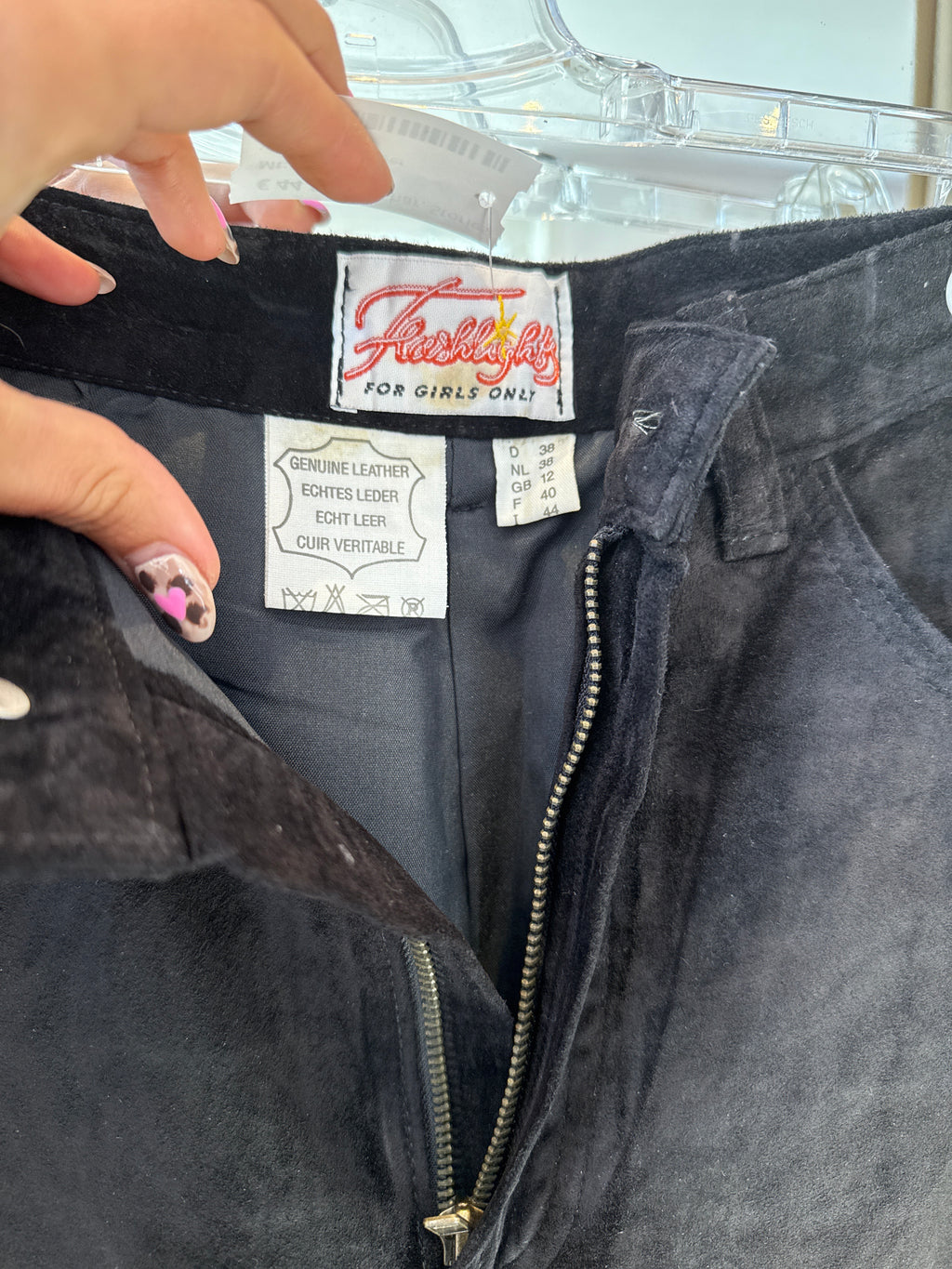 Vintage broek leer maat M