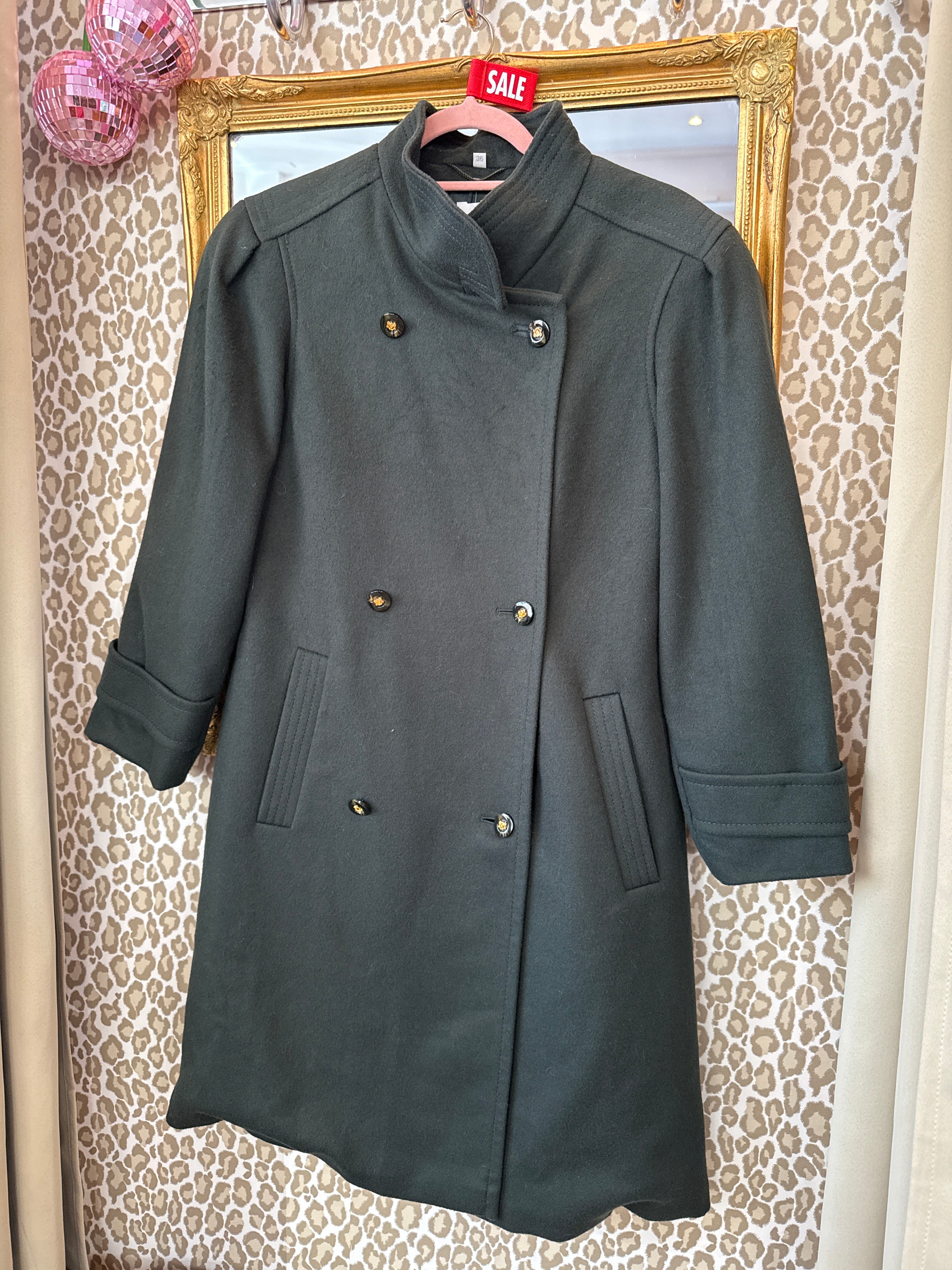 Vintage wollen jas maat S